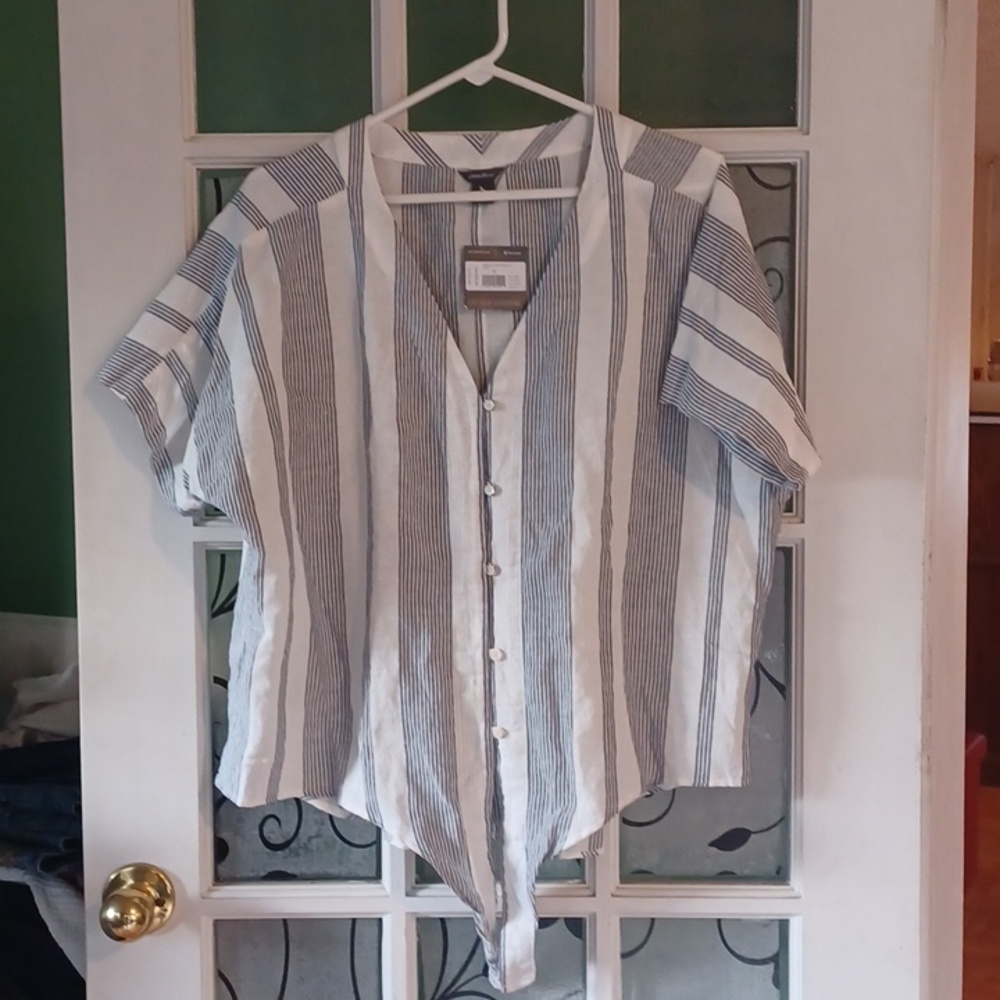 Eddie Bauer top women's size xlarge Linen and cotton